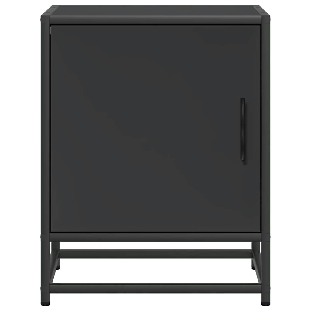 Sängbord 2 st svart 40x31x50 cm konstruerat trä och metall
