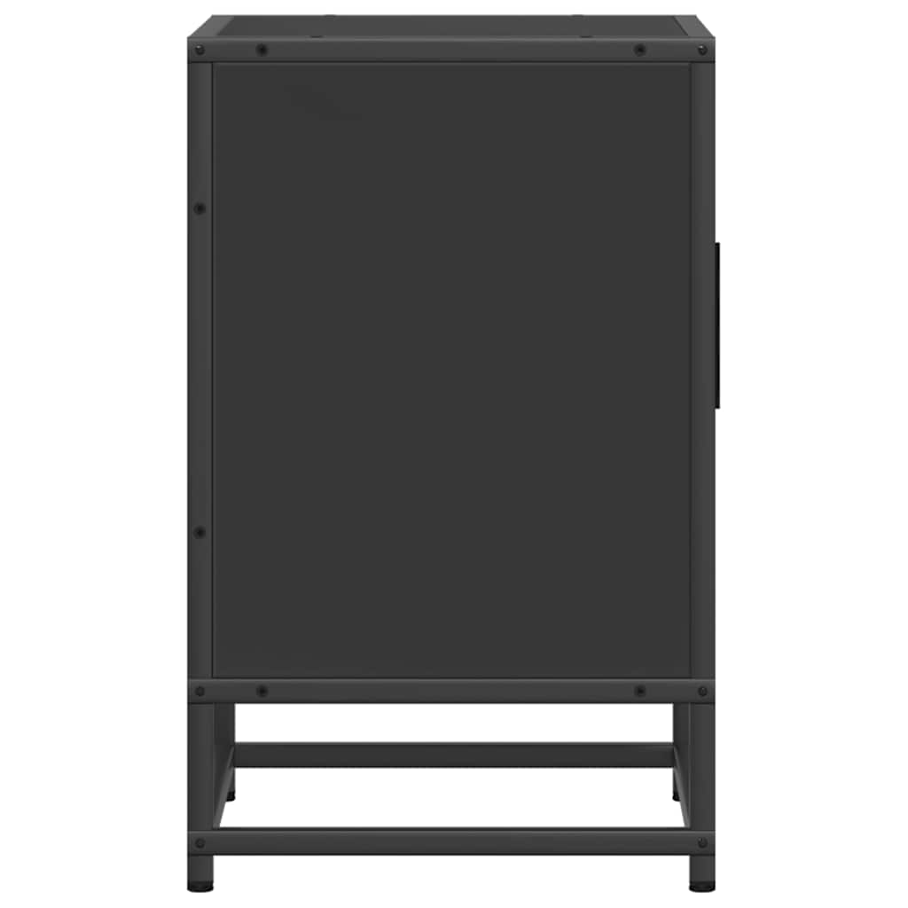 Sängbord 2 st svart 40x31x50 cm konstruerat trä och metall