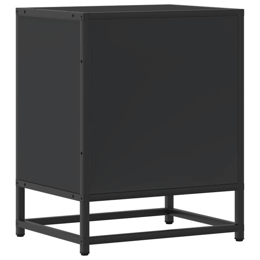 Sängbord 2 st svart 40x31x50 cm konstruerat trä och metall