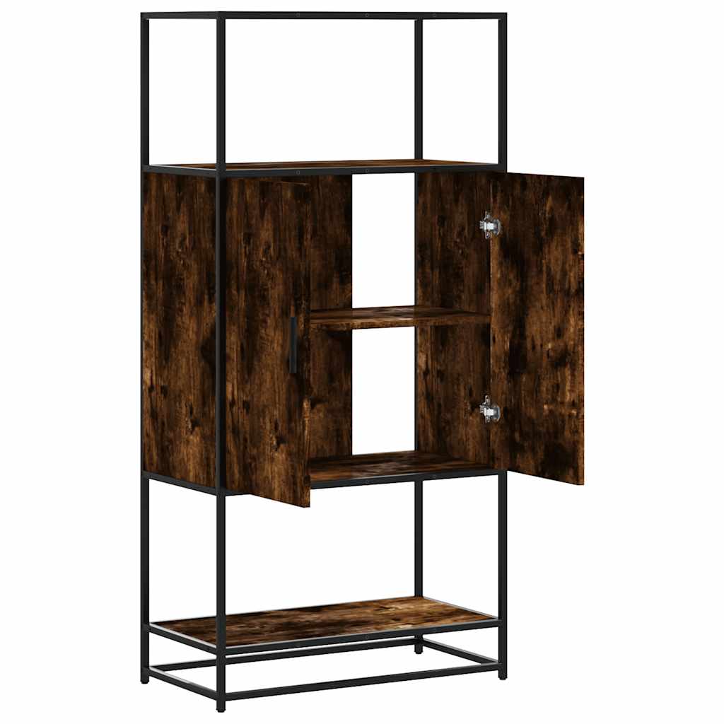 Skåp Rökfärgad Ek 68x35x139 cm metall