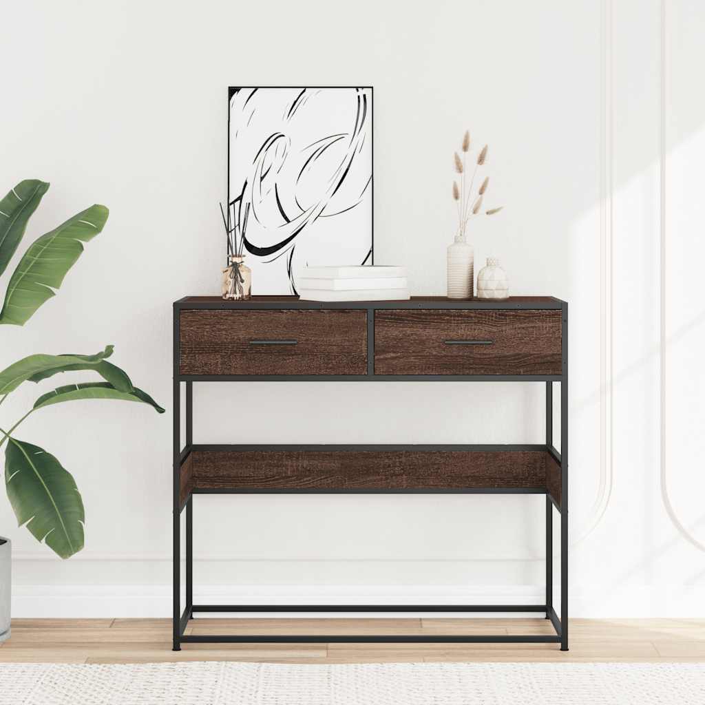 Avlastningsbord Konsollbord Brun Ek 90x35x80 cm