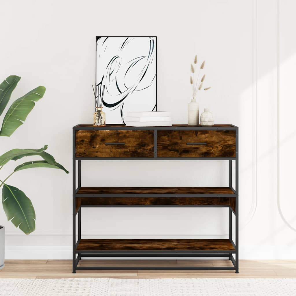Avlastningsbord Konsollbord Rökfärgad Ek 90x35x80 cm