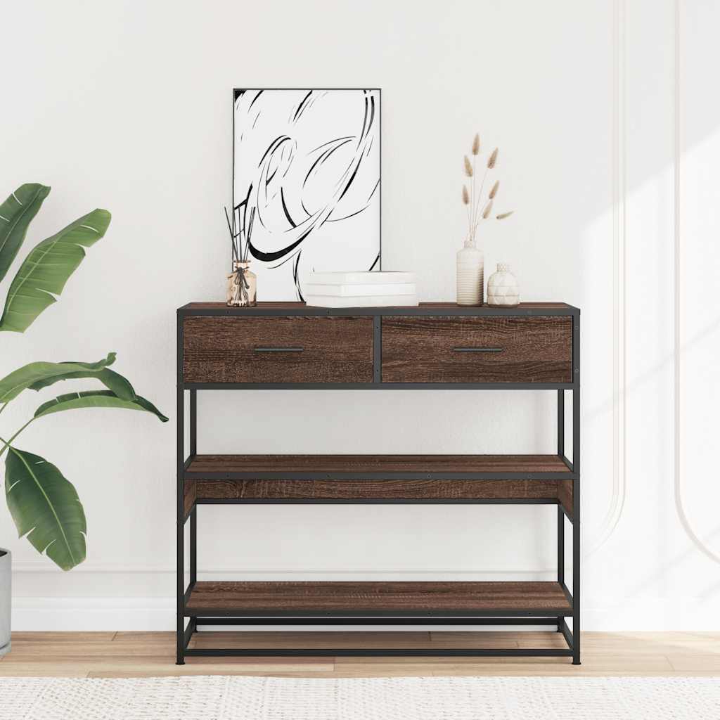 Avlastningsbord Konsollbord Brun Ek 90x35x80 cm