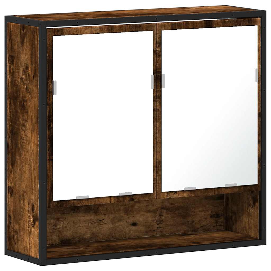 Badrumsspegel Spegelskåp Rökfärgad Ek 65x20x60 cm