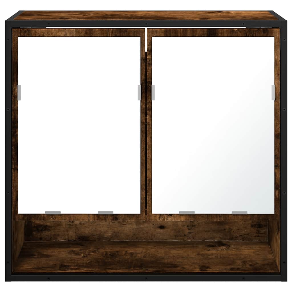 Badrumsspegel Spegelskåp Rökfärgad Ek 65x20x60 cm