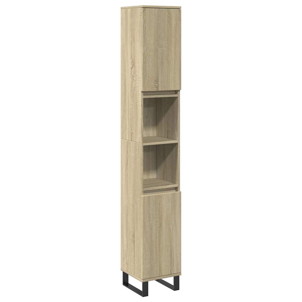 Badrumsskåp Sonoma Ek 30x30x190cm