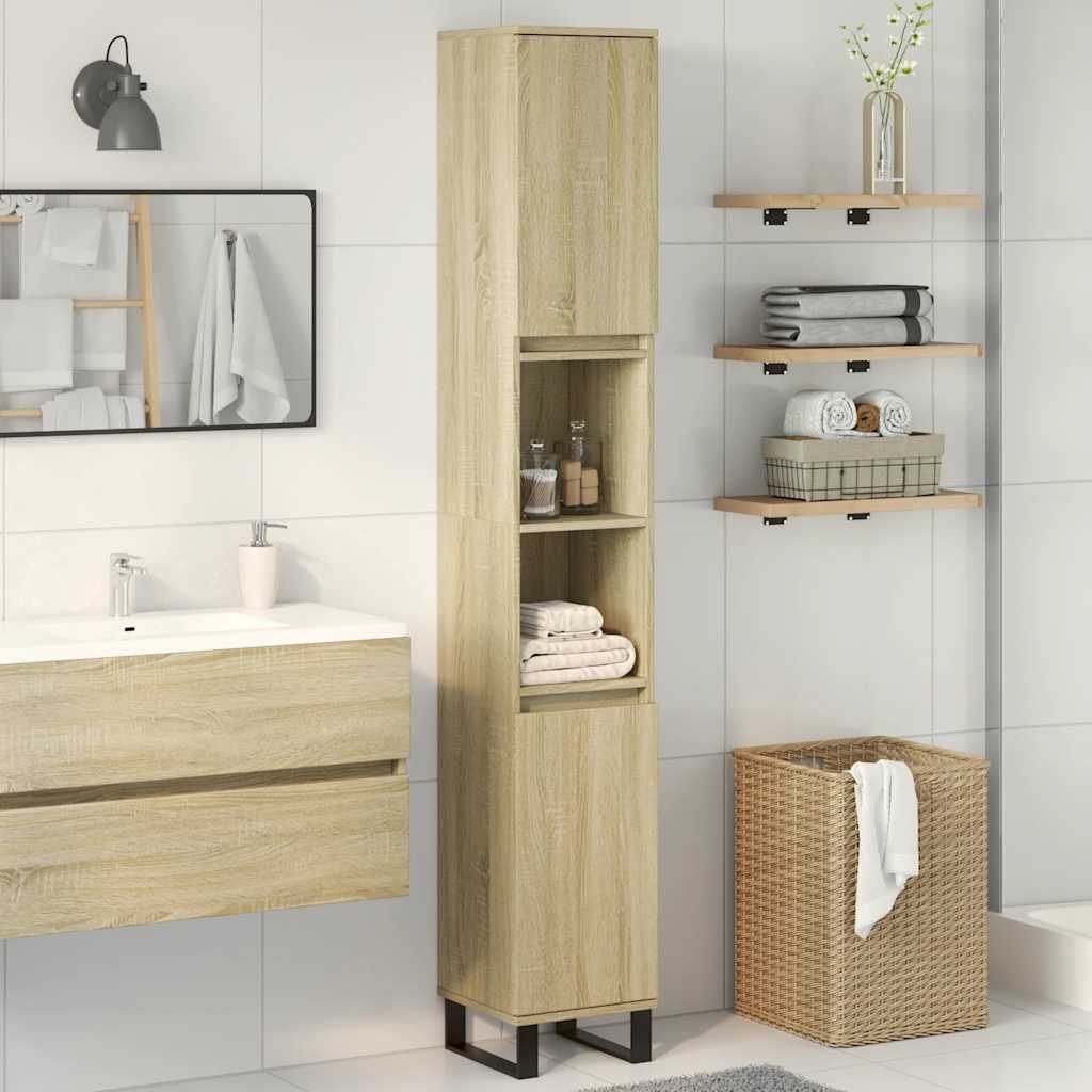 Badrumsskåp Sonoma Ek 30x30x190cm