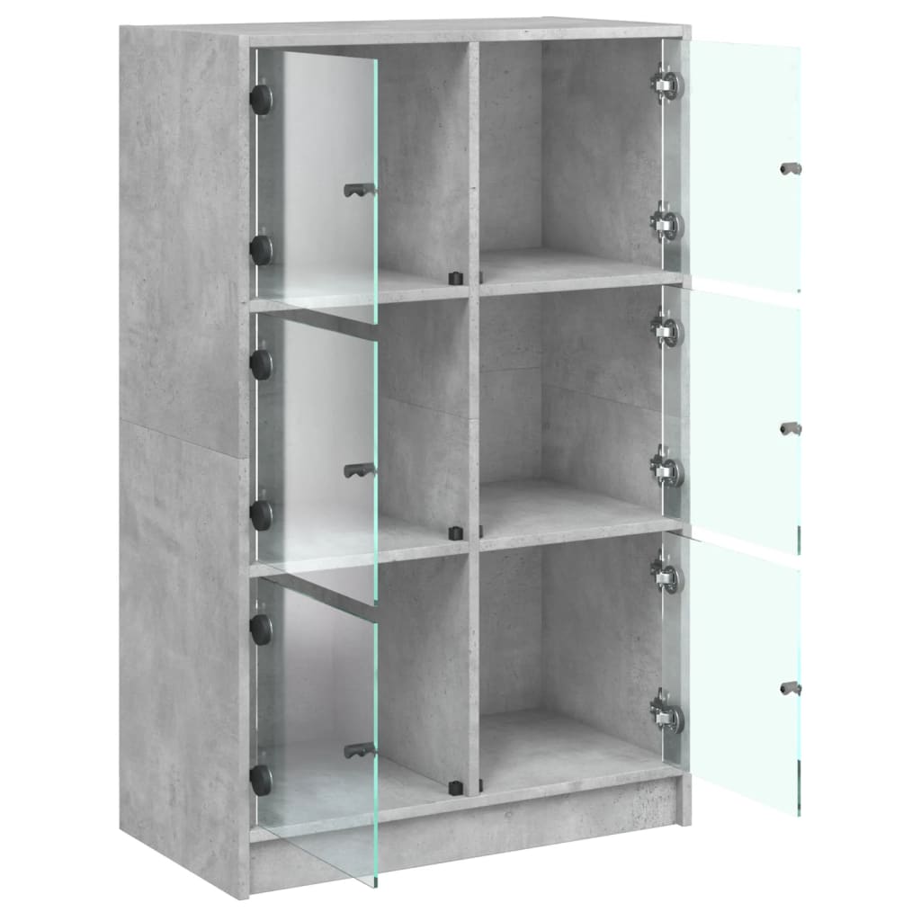 Skåp Betonggrå med dörrar 68x37x109 cm