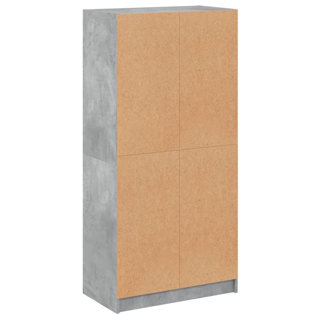 Skåp Betonggrå med dörrar 68x37x142 cm