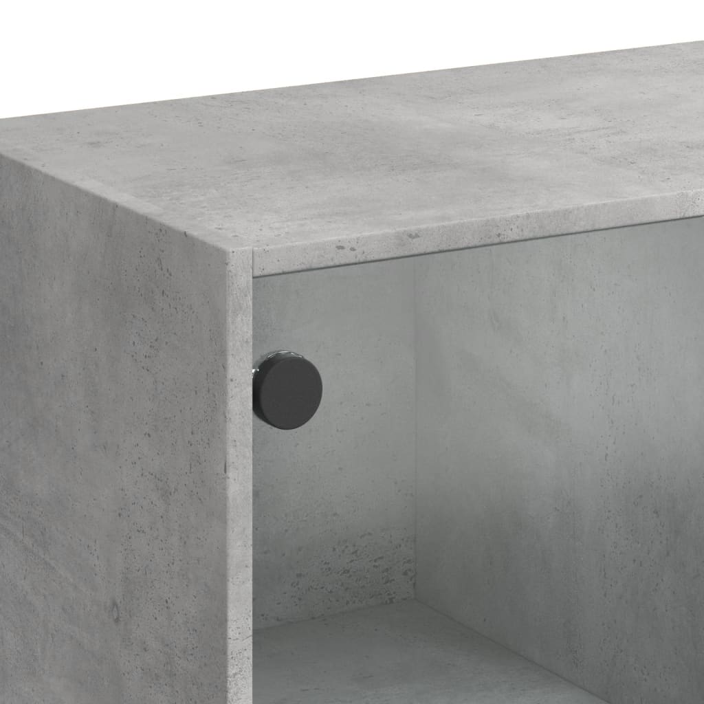 Skåp Betonggrå med dörrar 68x37x142 cm