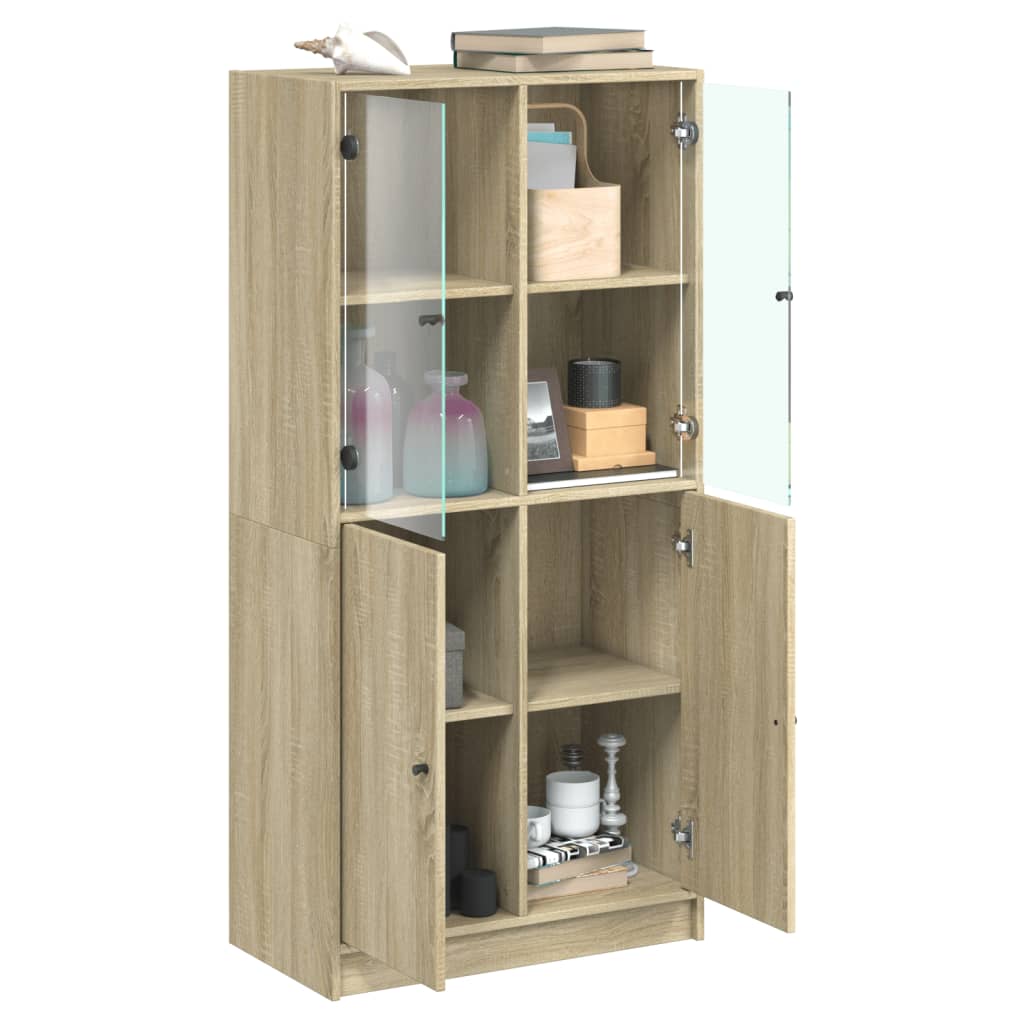 Skåp Sonoma Ek med dörrar Sonoma Ek 68x37x142 cm