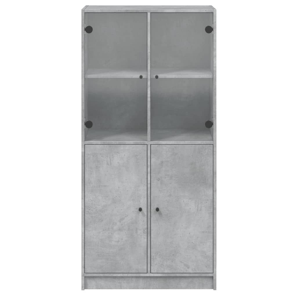 Skåp Betonggrå med dörrar 68x37x142 cm