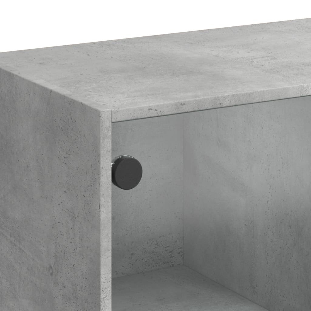 Skåp Betonggrå med dörrar 68x37x142 cm