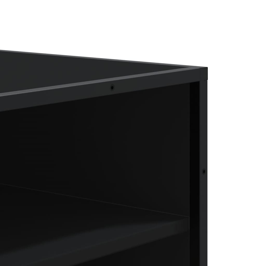 Skoställ Svart Skoskåp 75x38x97,5 cm och metall