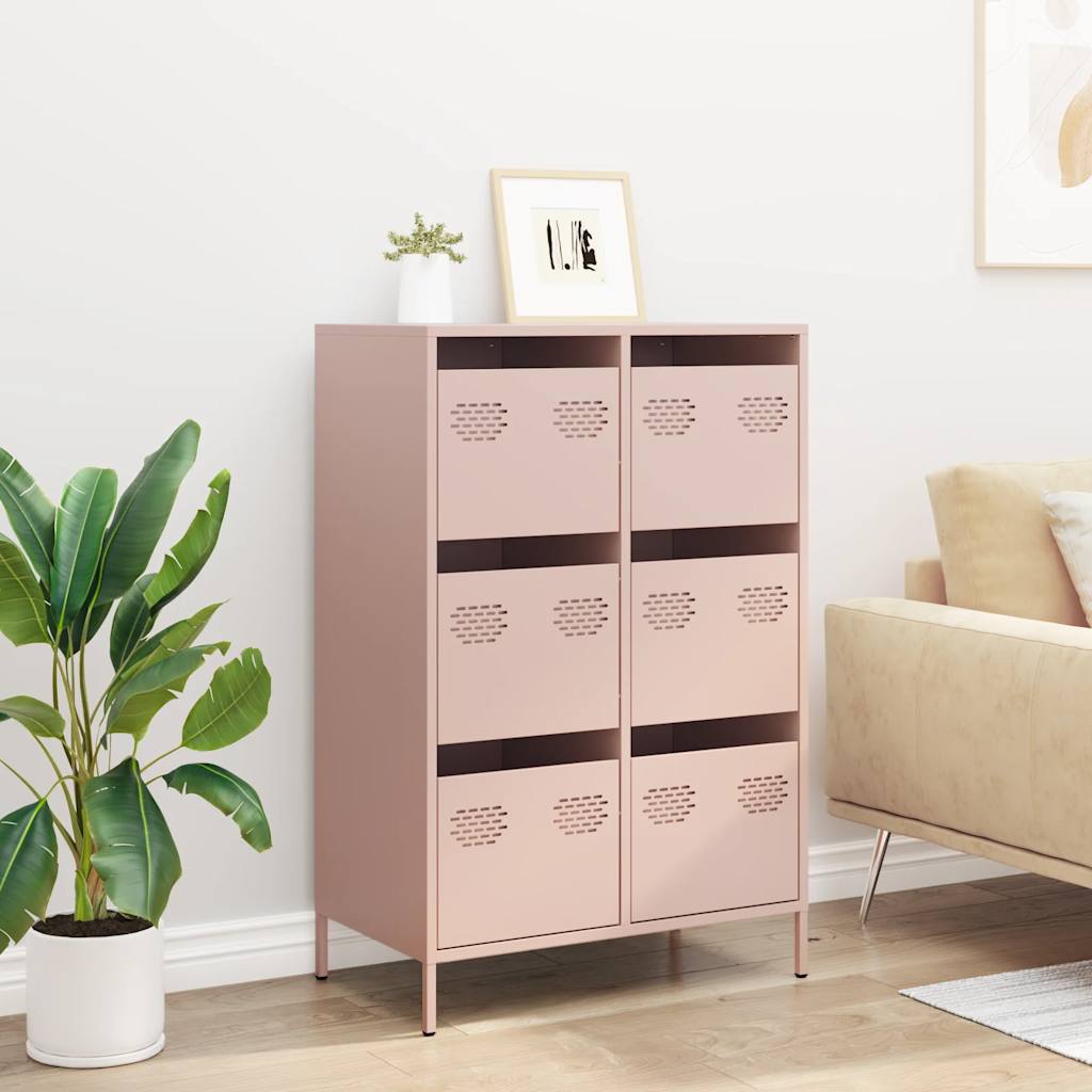 Skåp DIV. rosa 68x39x101,5 cm stål
