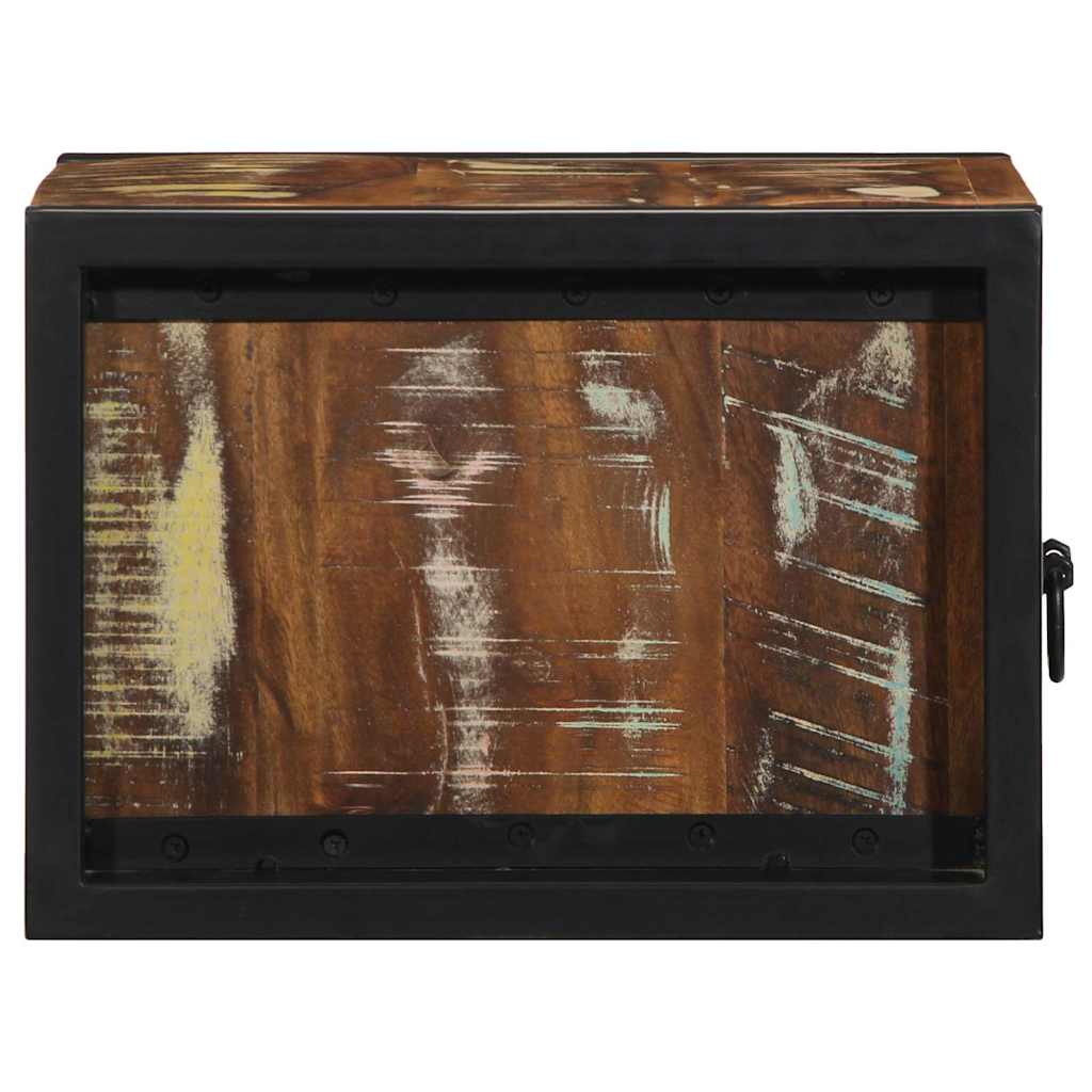Sängbord 2 st flerfärgad 40x35x25 cm massivt trä återvunnet