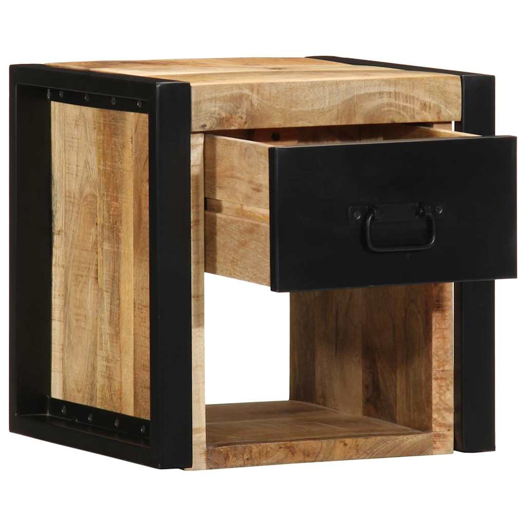 Sängbord 2 st 40x35x40 cm massivt grovt trä mango