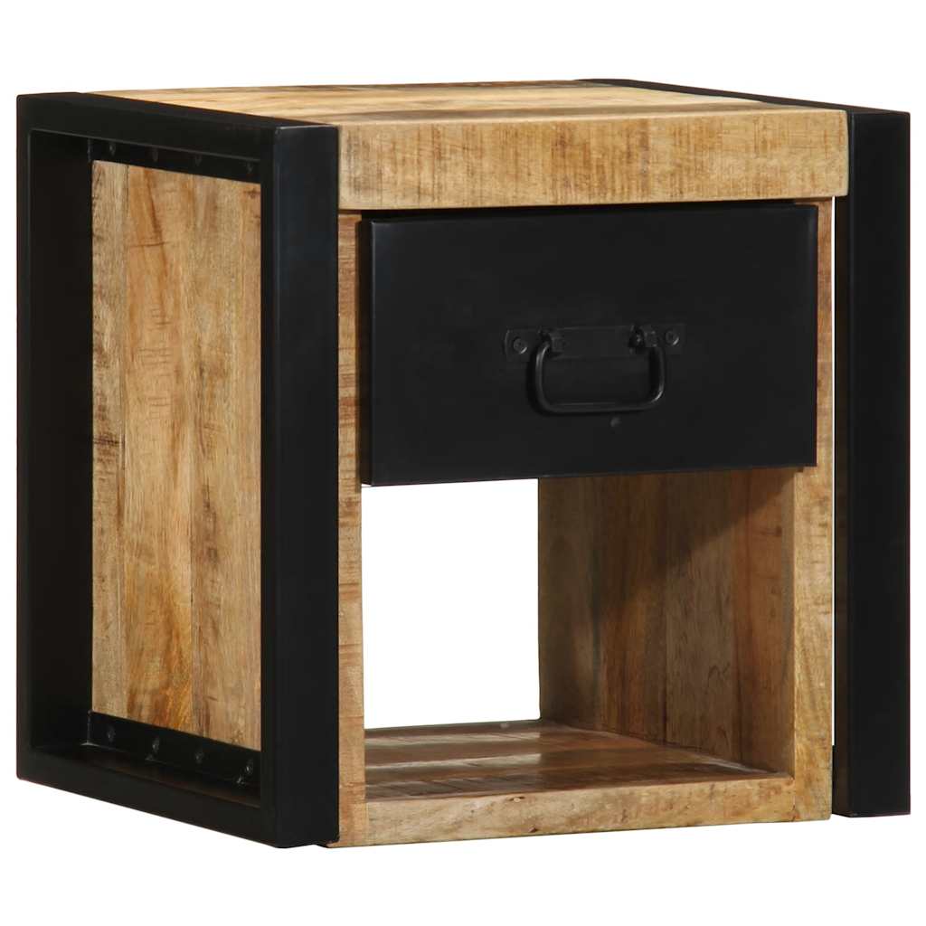 Sängbord 2 st 40x35x40 cm massivt grovt trä mango