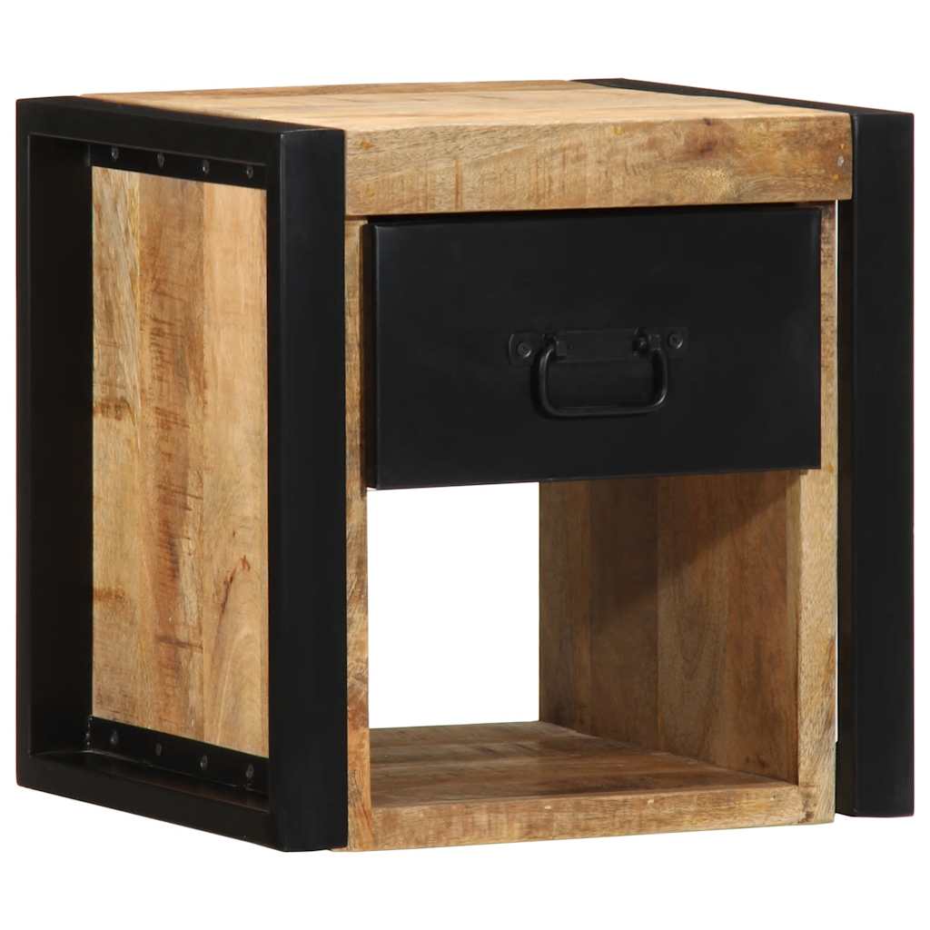 Sängbord 2 st 40x35x40 cm massivt grovt trä mango