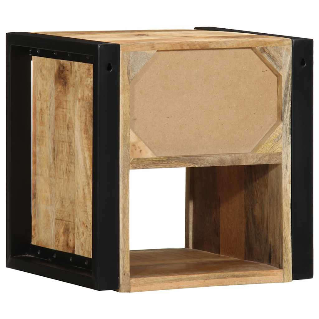 Sängbord 2 st 40x35x40 cm massivt grovt trä mango