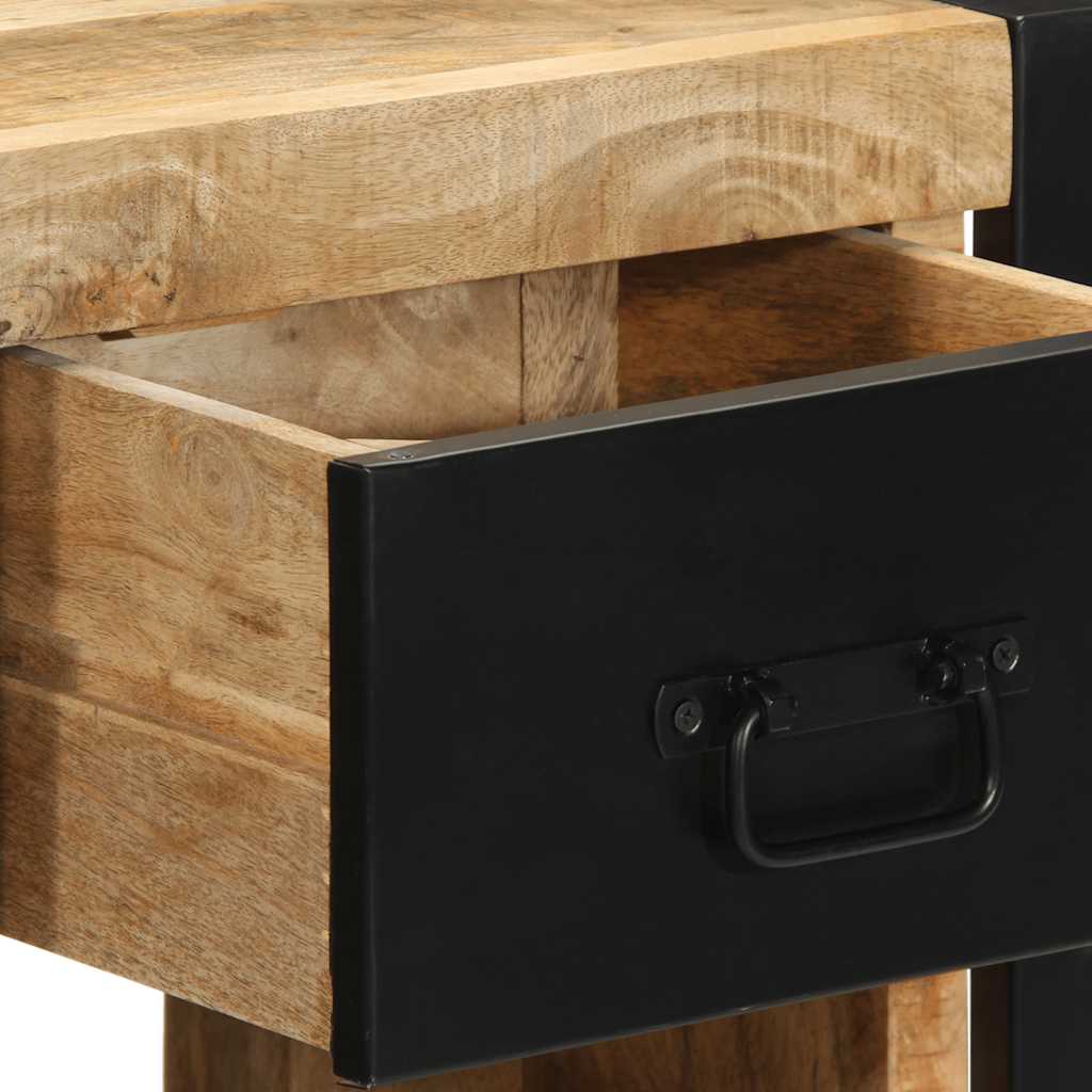 Sängbord 2 st 40x35x40 cm massivt grovt trä mango