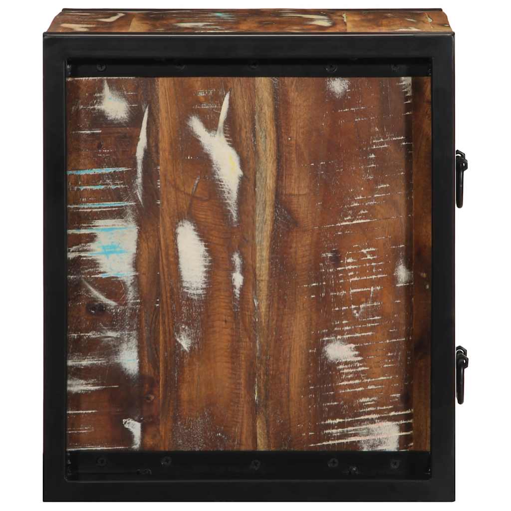 Sängbord flerfärgat 40x35x40 cm massivt trä återvunnet