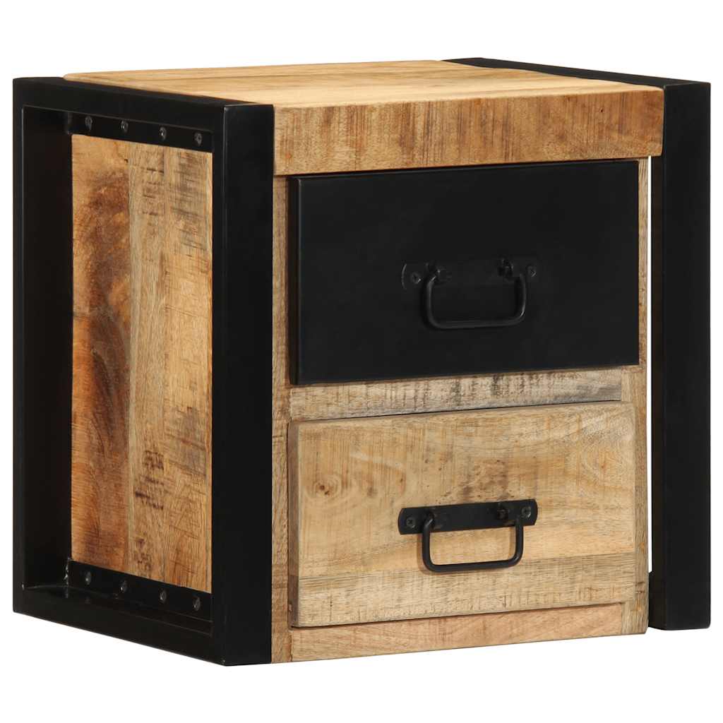 Sängbord 2 st 40x35x40 cm massivt grovt trä mango