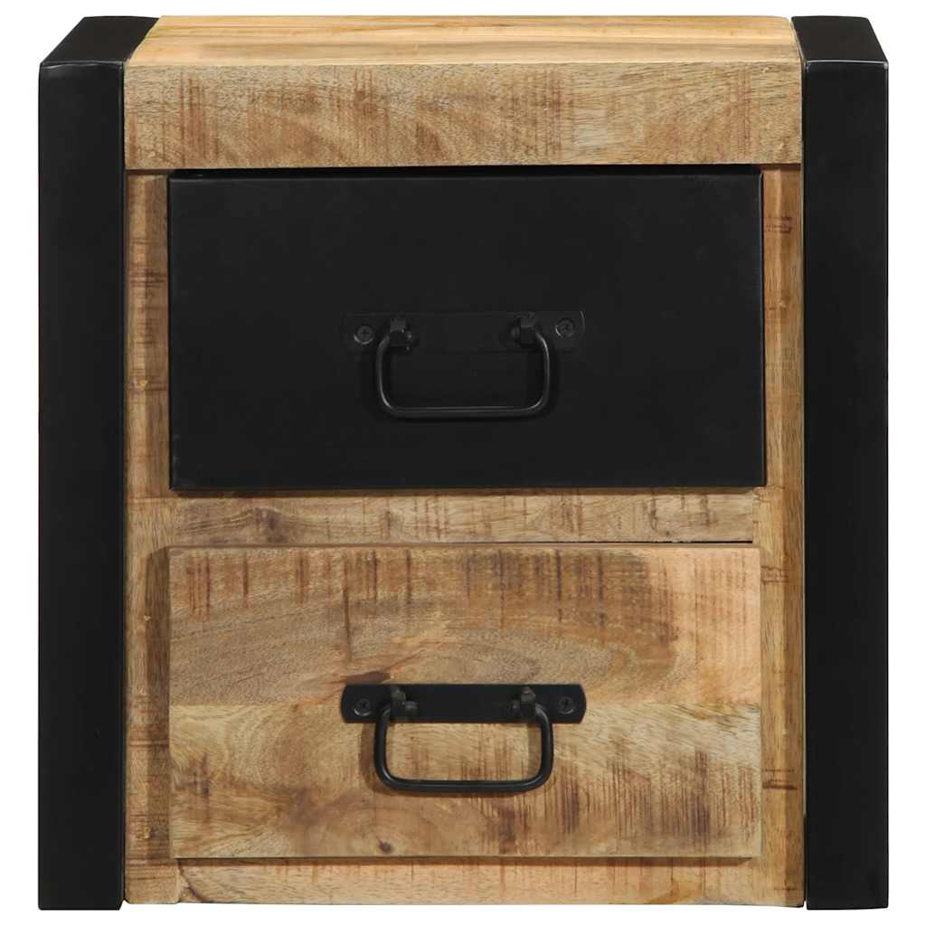 Sängbord 2 st 40x35x40 cm massivt grovt trä mango