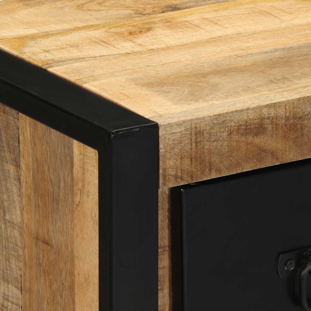 Sängbord 2 st 40x35x40 cm massivt grovt trä mango