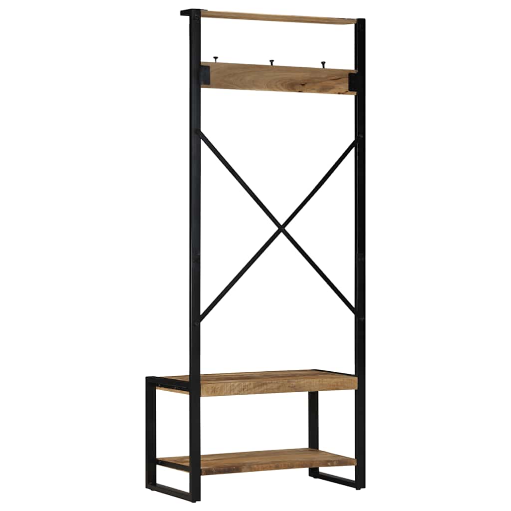 Hallmöbel 80x40x190 cm massiv grov trämango