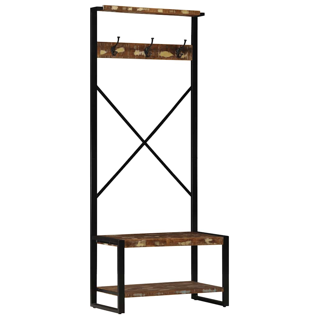 Hallmöbel flerfärgad 80x40x190 cm massivt Trä återvunnet