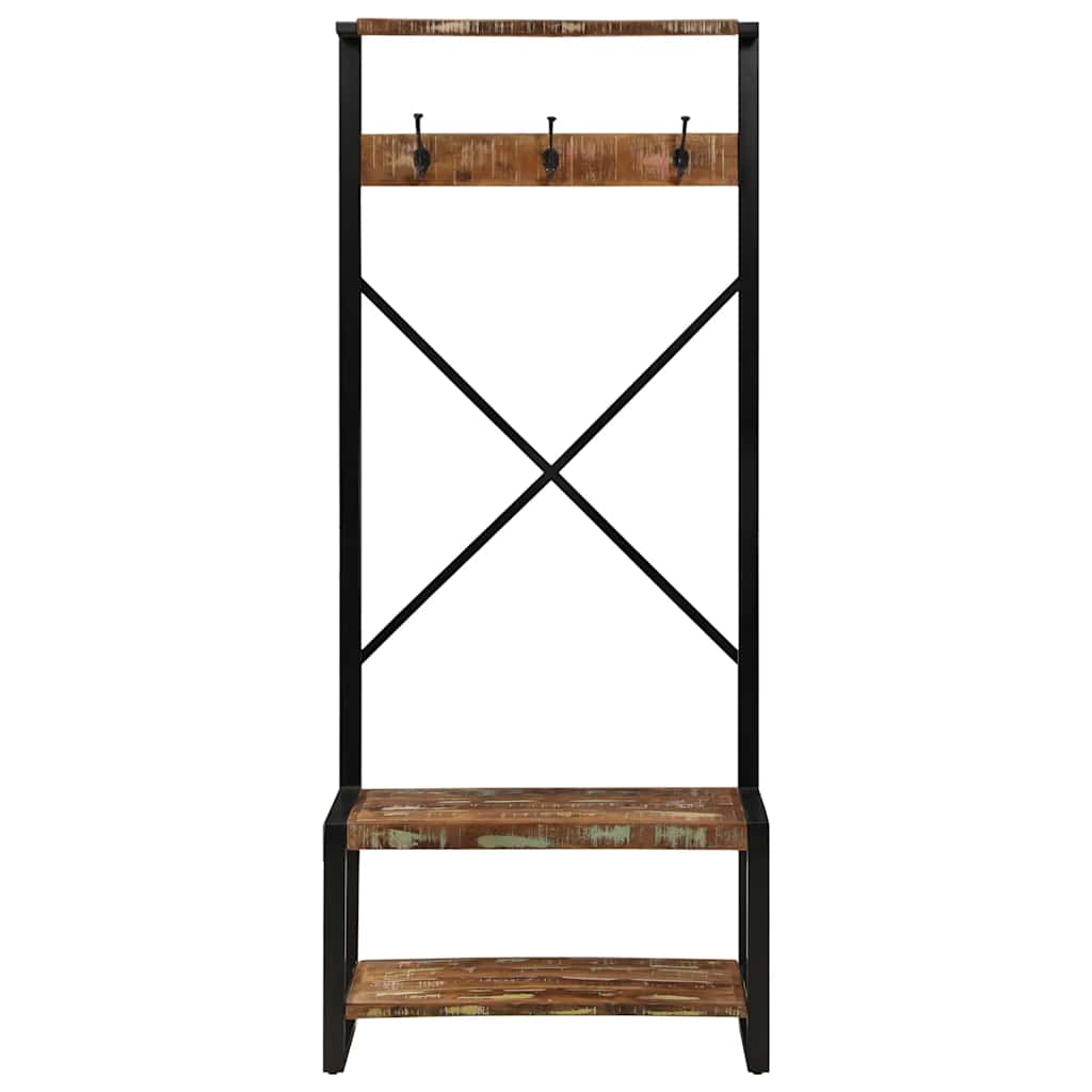 Hallmöbel flerfärgad 80x40x190 cm massivt Trä återvunnet