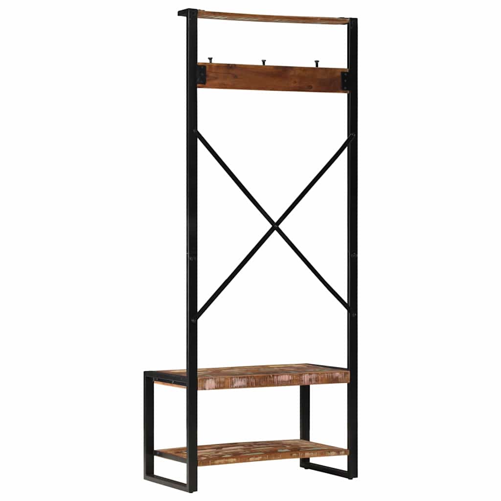 Hallmöbel flerfärgad 80x40x190 cm massivt Trä återvunnet