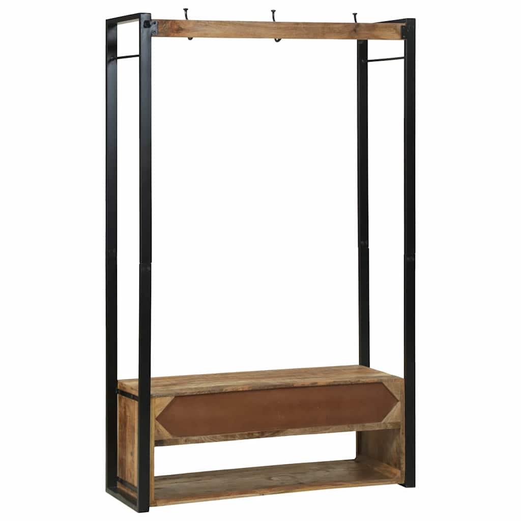 Klädhängare med låda Brun 110 x 40 x 185 cm Massivt Mangoträ
