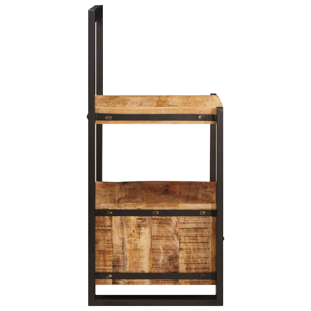 Sängbord Nattduksbord Trä med låda Brun 40 x 40 x 90 cm Massivt Mangoträ