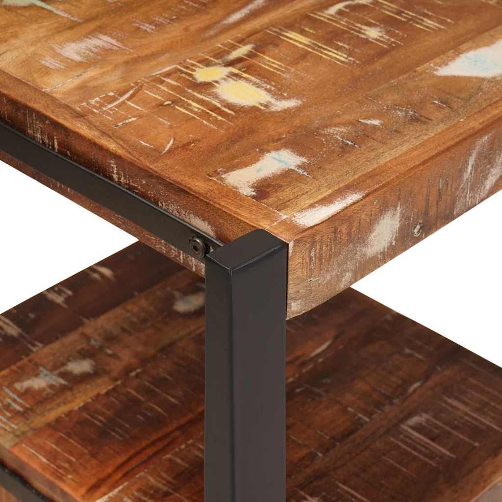 Sängbord Nattduksbord trä med låda Flerfärgsdesign Massivt återvunnet trä