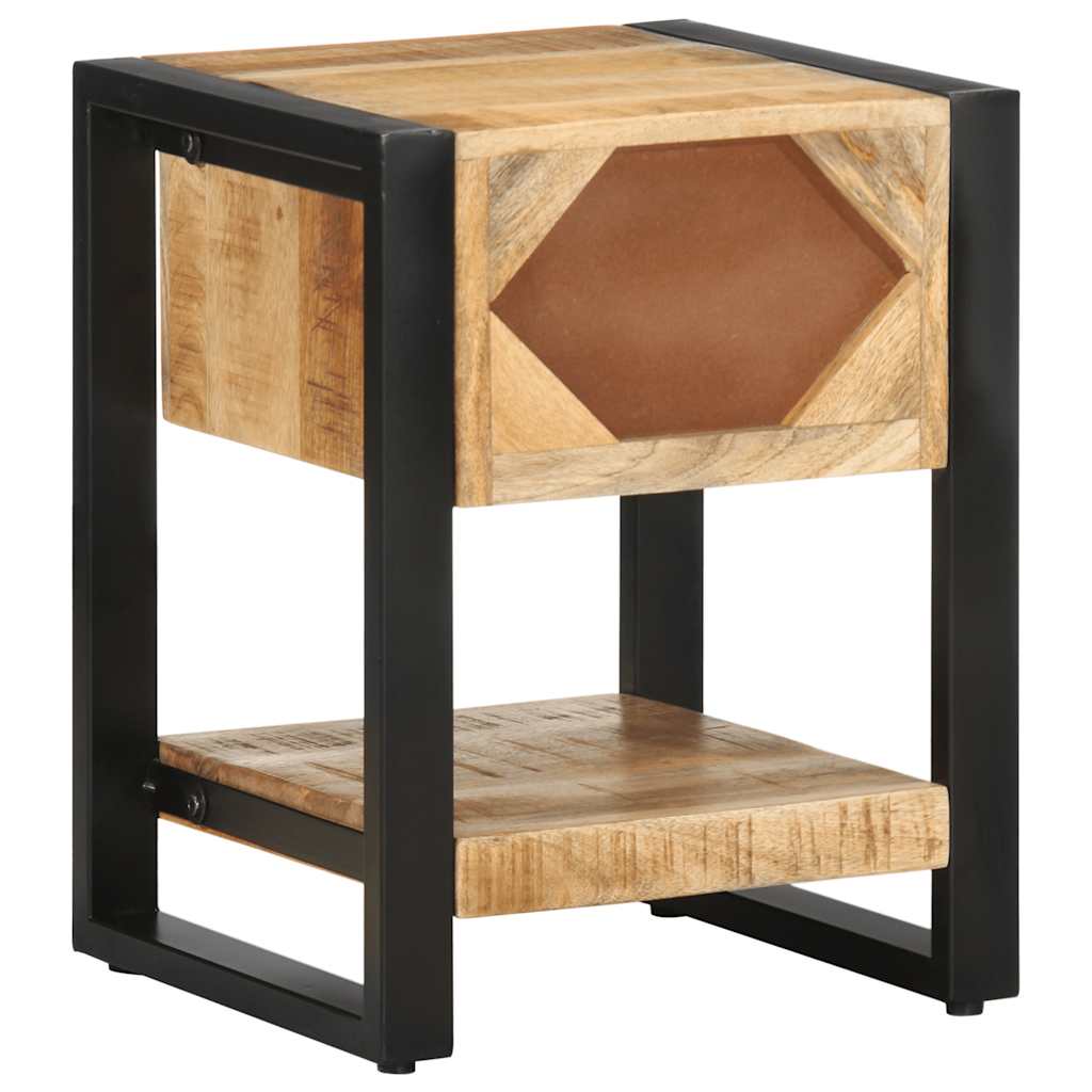 Sängbord Nattduksbord Trä 35x34x45 cm massivt grovt mangoträ
