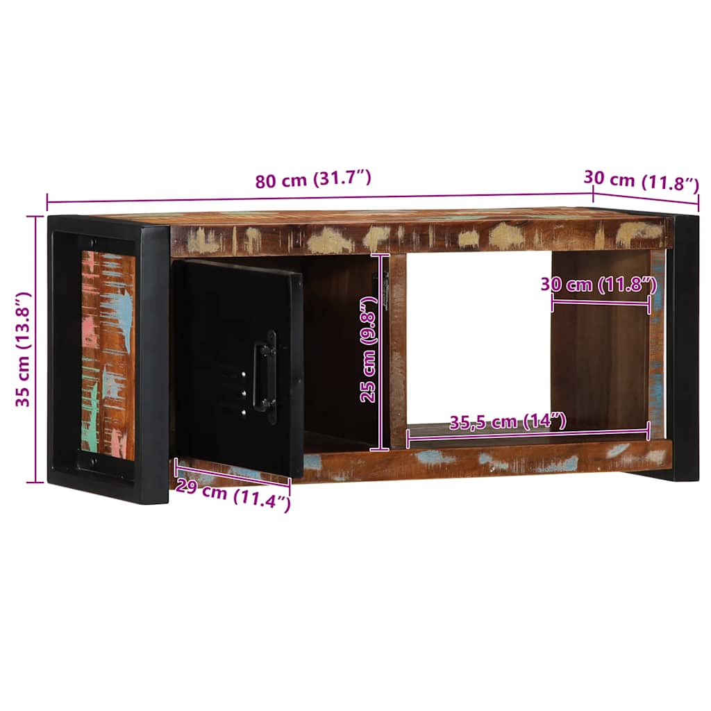 TV-Möbel Trä TV-Bänk 80x30x35 cm massivt återvunnet trä