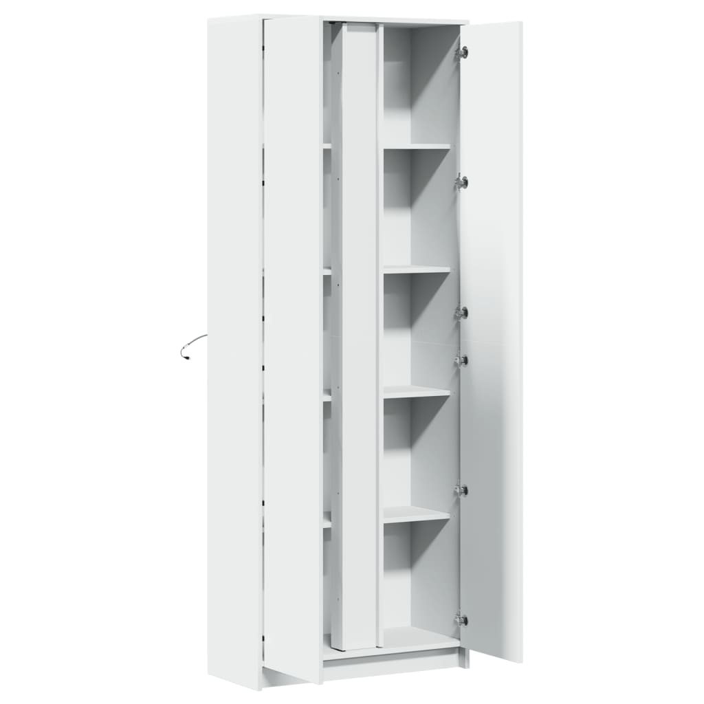 Skåp Vit LEDs 74x32,5x200 cm