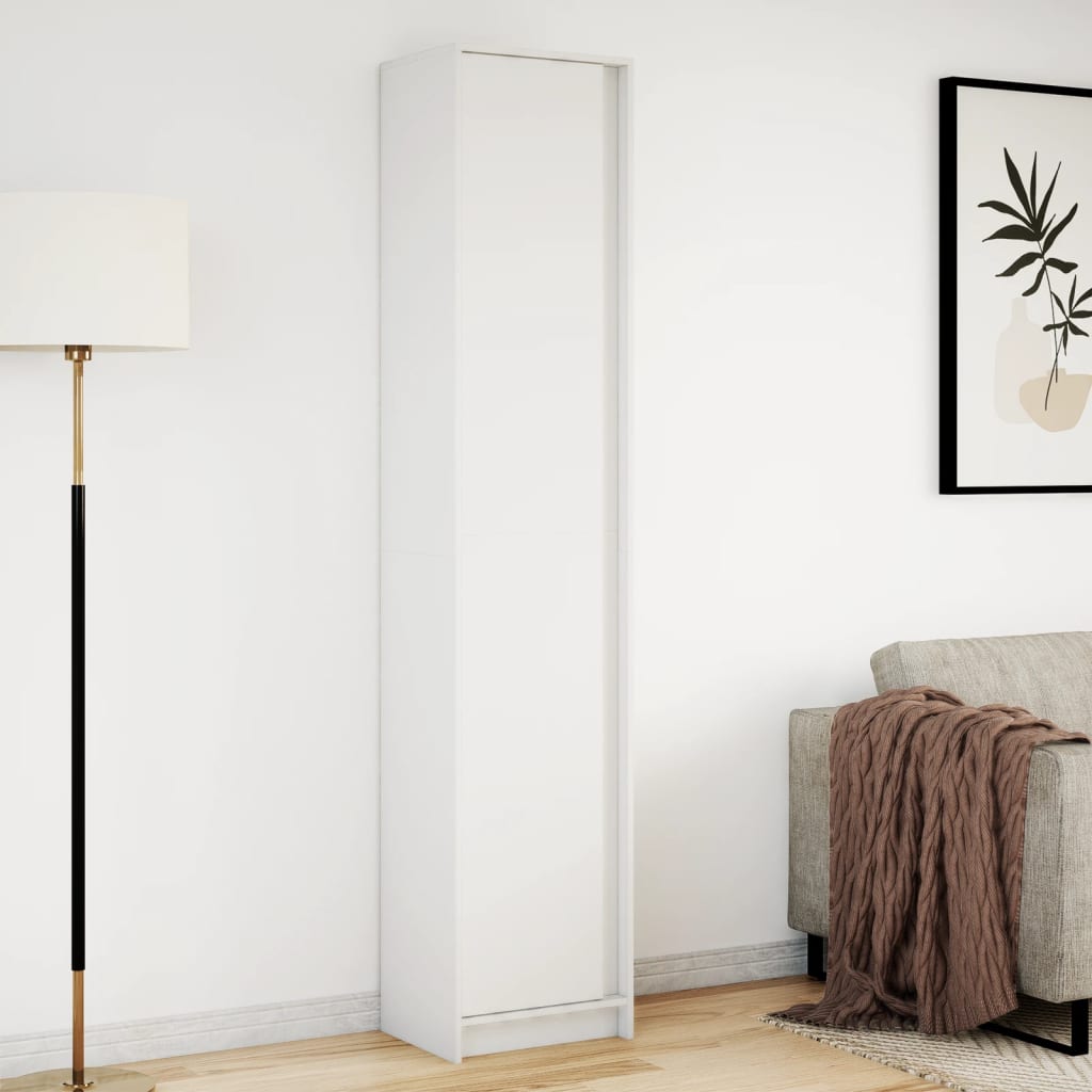 Skåp Vit med LEDs 41,5x32,5x200 cm