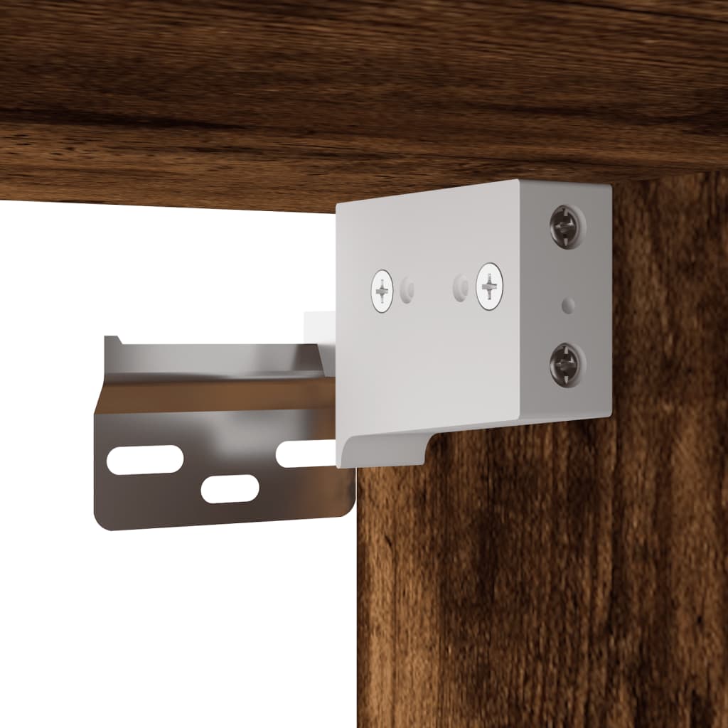 TV-Möbel Rökfärgad Ek Väggmonterad TV-Bänk LED 180x31x45 cm