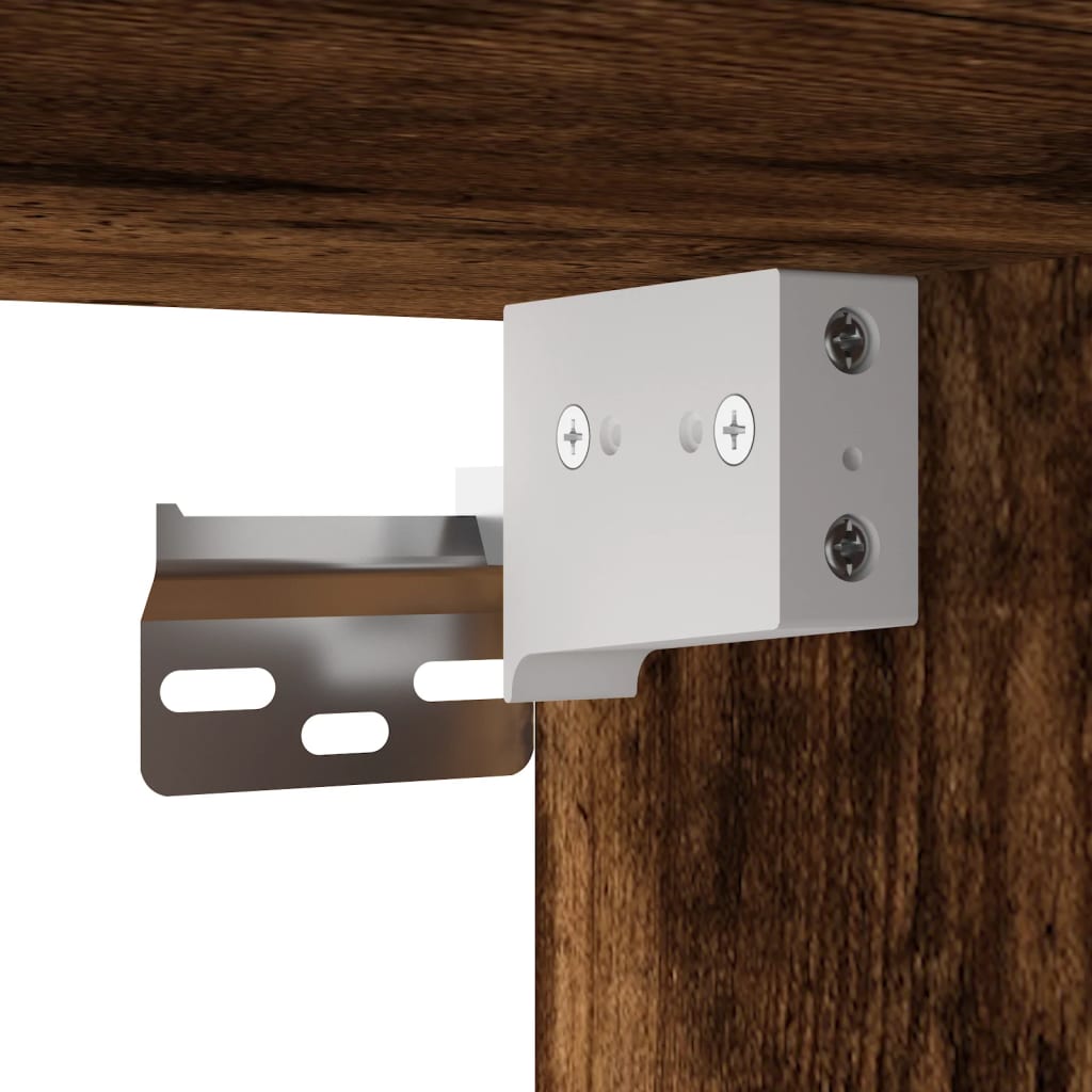 TV-Möbel Rökfärgad Ek Väggmonterad TV-Bänk LED 180x31x38 cm