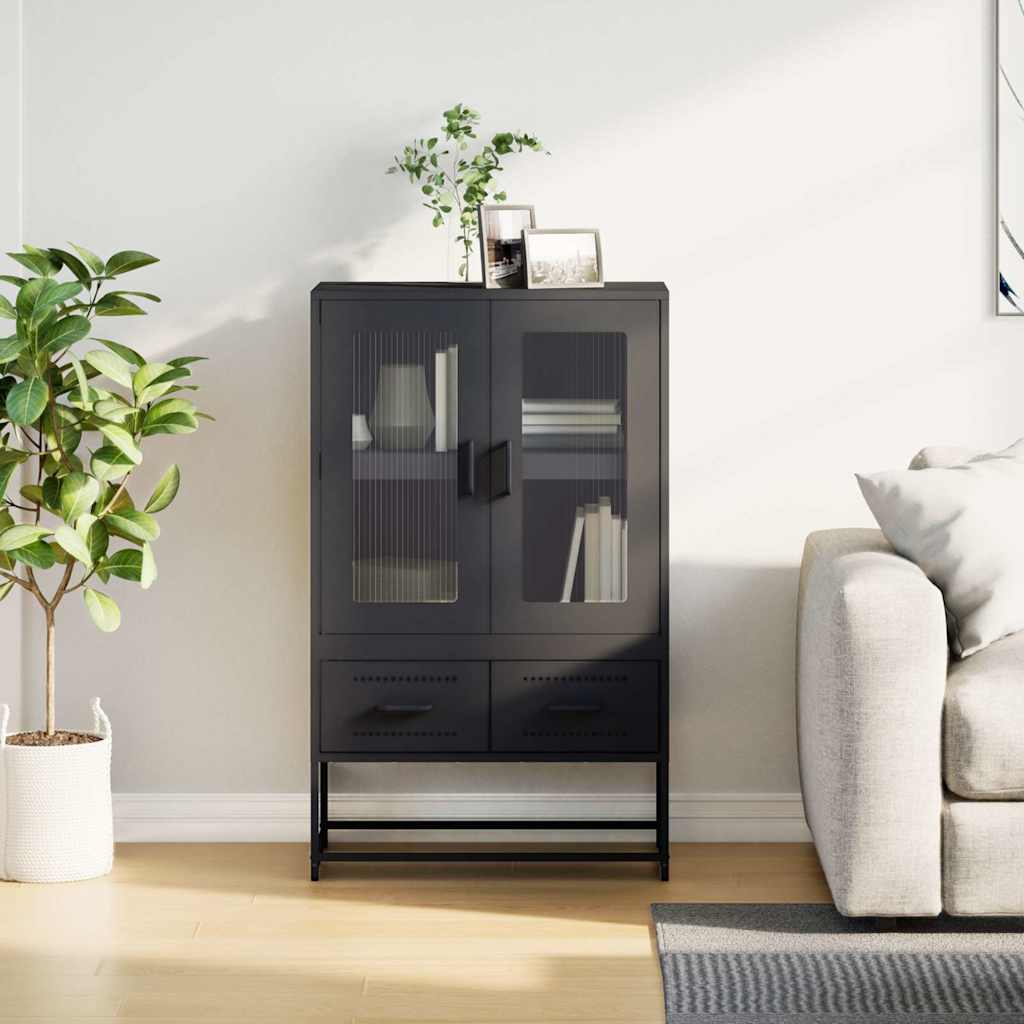 Skåp DIV. Svart 68x39x111,5 cm stål