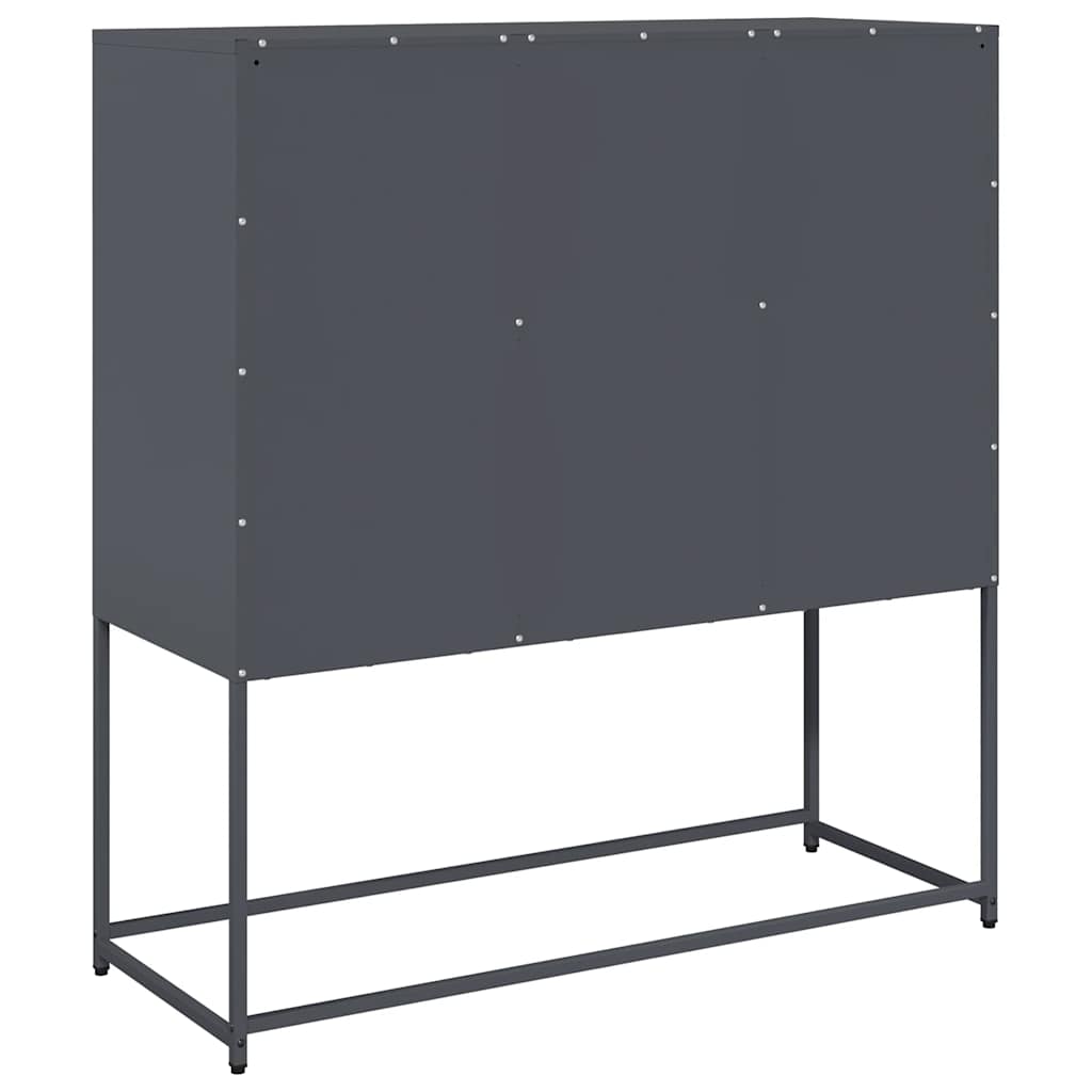 Skåp DIV. antracit 100,5x39x107 cm kallvalsat stål
