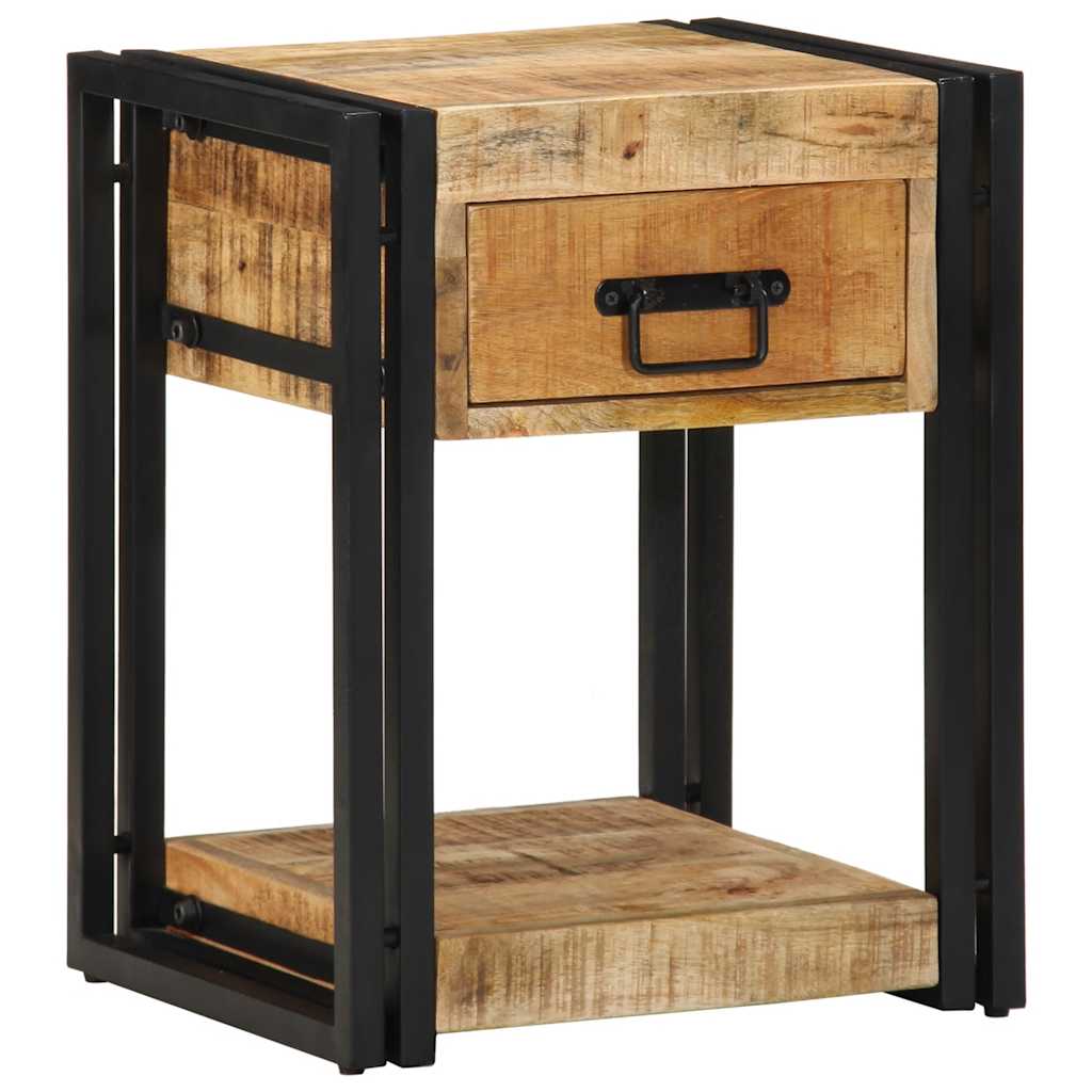 Sängbord 2 st 40x35x50 cm massivt grovt trä mango