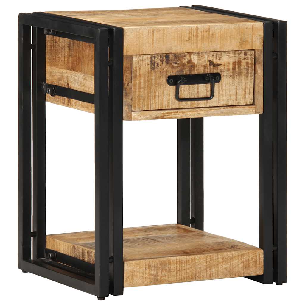 Sängbord 2 st 40x35x50 cm massivt grovt trä mango