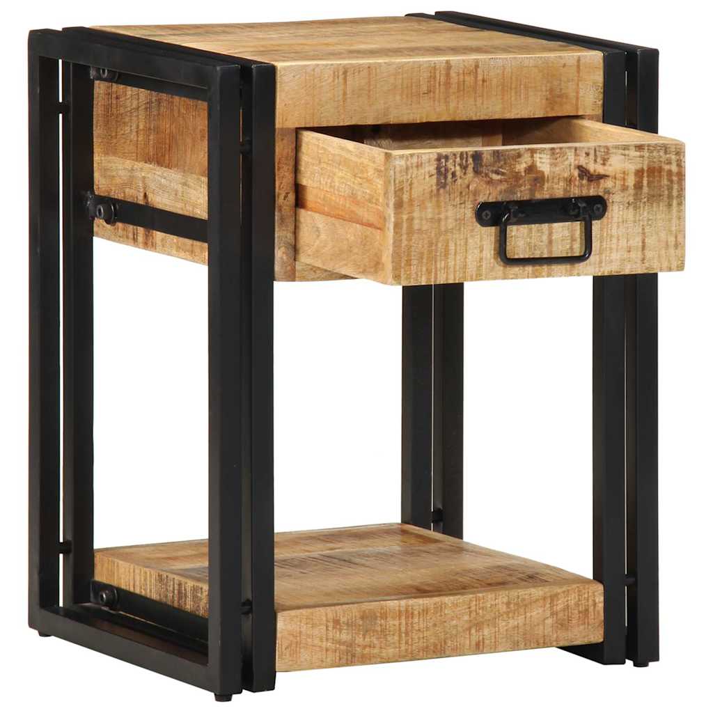 Sängbord 2 st 40x35x50 cm massivt grovt trä mango