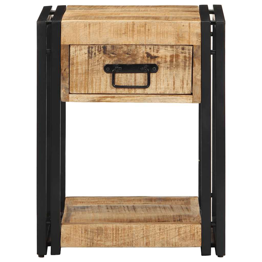 Sängbord 2 st 40x35x50 cm massivt grovt trä mango