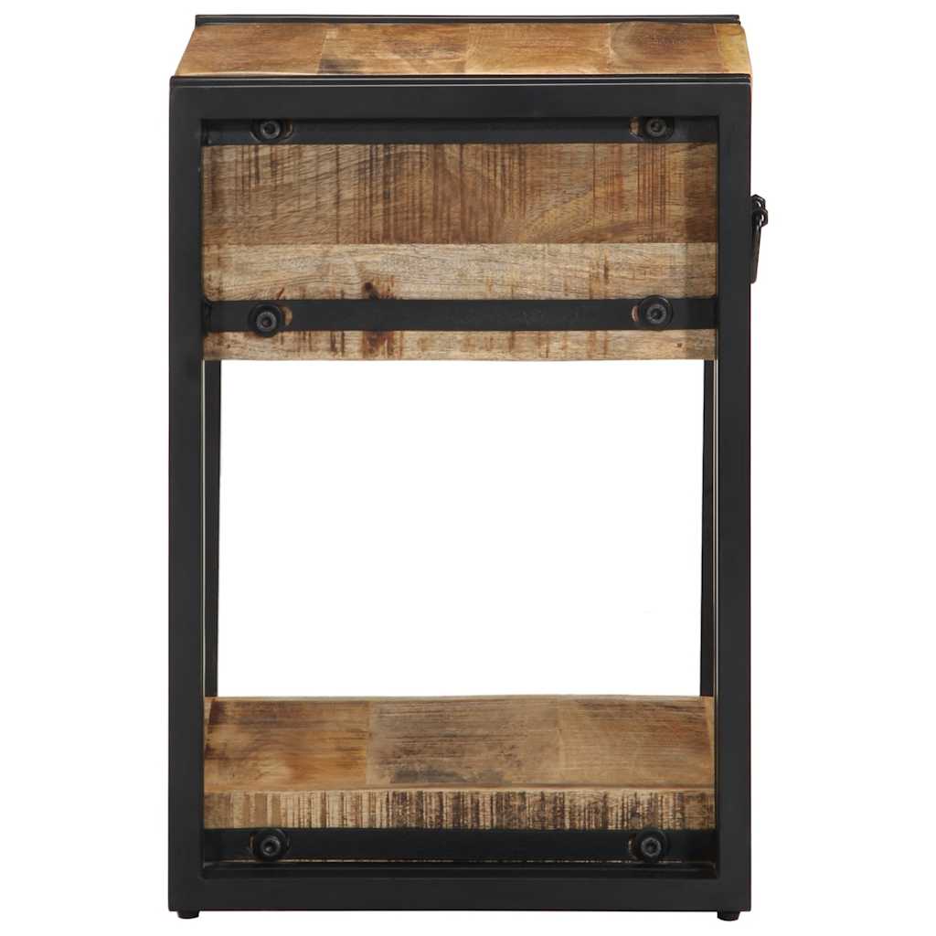 Sängbord 2 st 40x35x50 cm massivt grovt trä mango