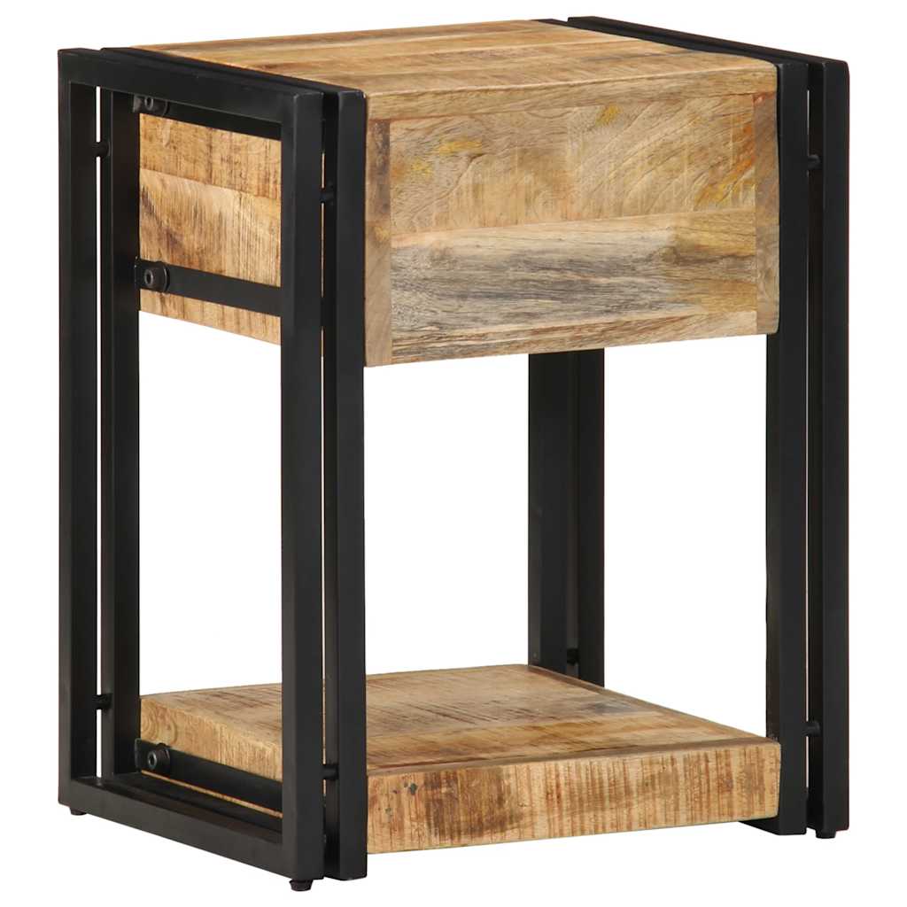 Sängbord 2 st 40x35x50 cm massivt grovt trä mango